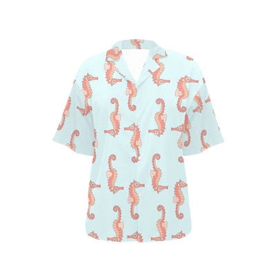 SeaHorse Pattern Print Design 01 Women's Hawaiian Shirt