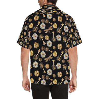 Steampunk Key Dragonfly Print Design LKS303 Men's Hawaiian Shirt