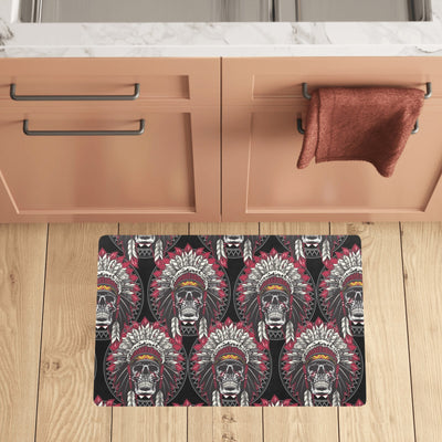 Native Indian Skull Kitchen Mat