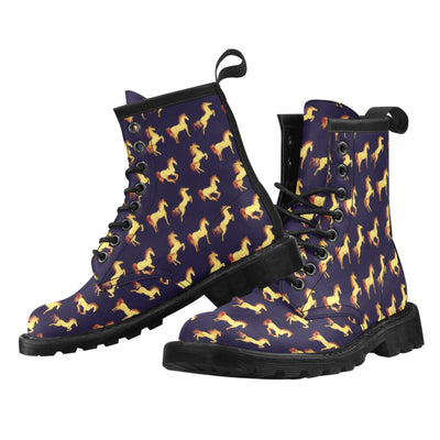 Gold Horse Pattern Women's Boots