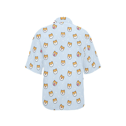 Shiba Inu Print Design LKS3012 Women's Hawaiian Shirt