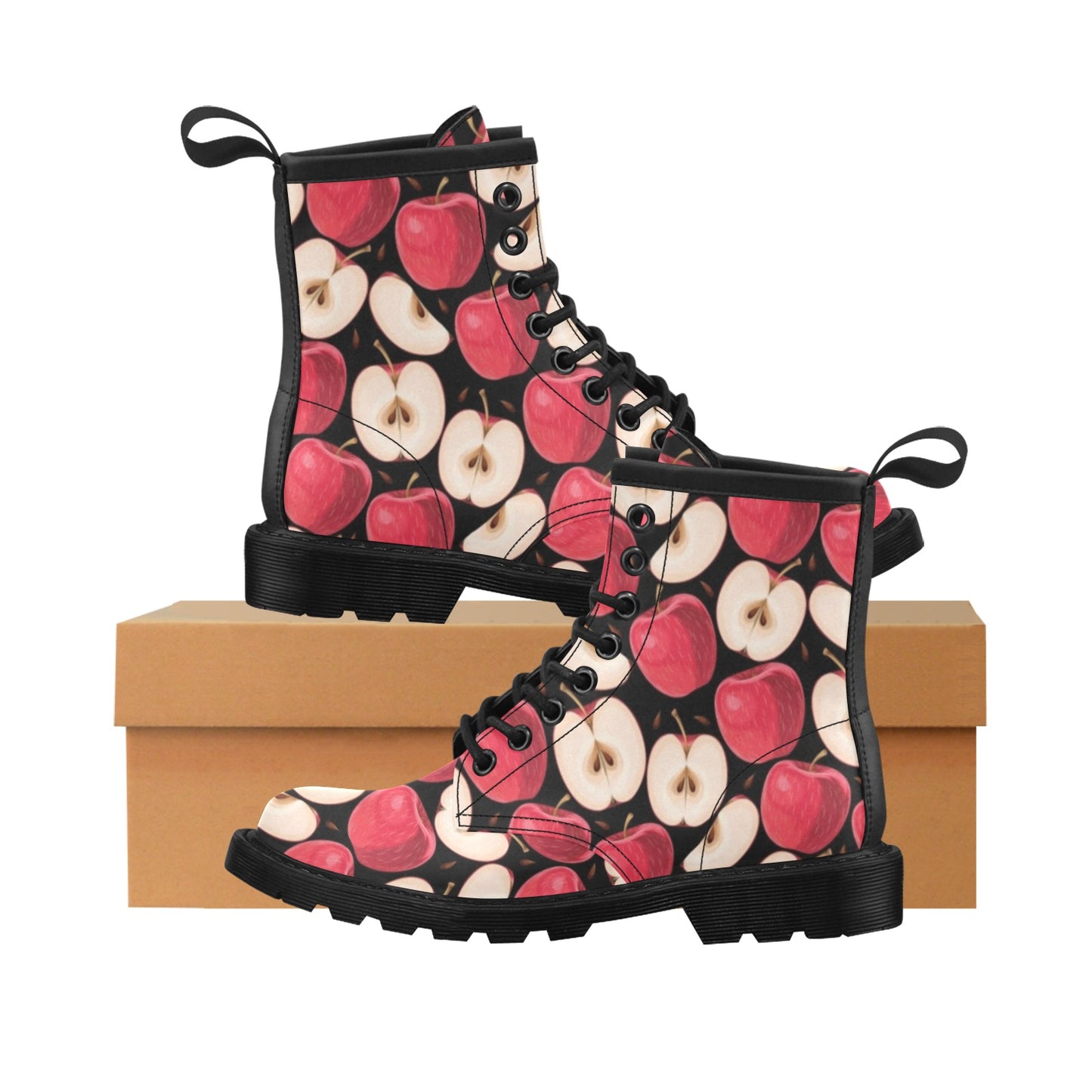 Apple Pattern Print Design AP02 Women's Boots
