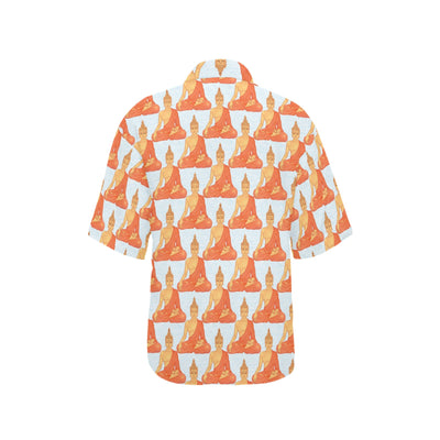 Buddha Pattern Print Women's Hawaiian Shirt