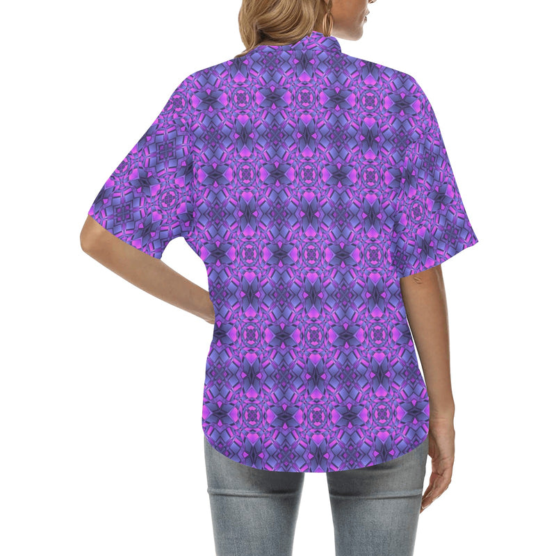 kaleidoscope Pattern Print Design Women's Hawaiian Shirt