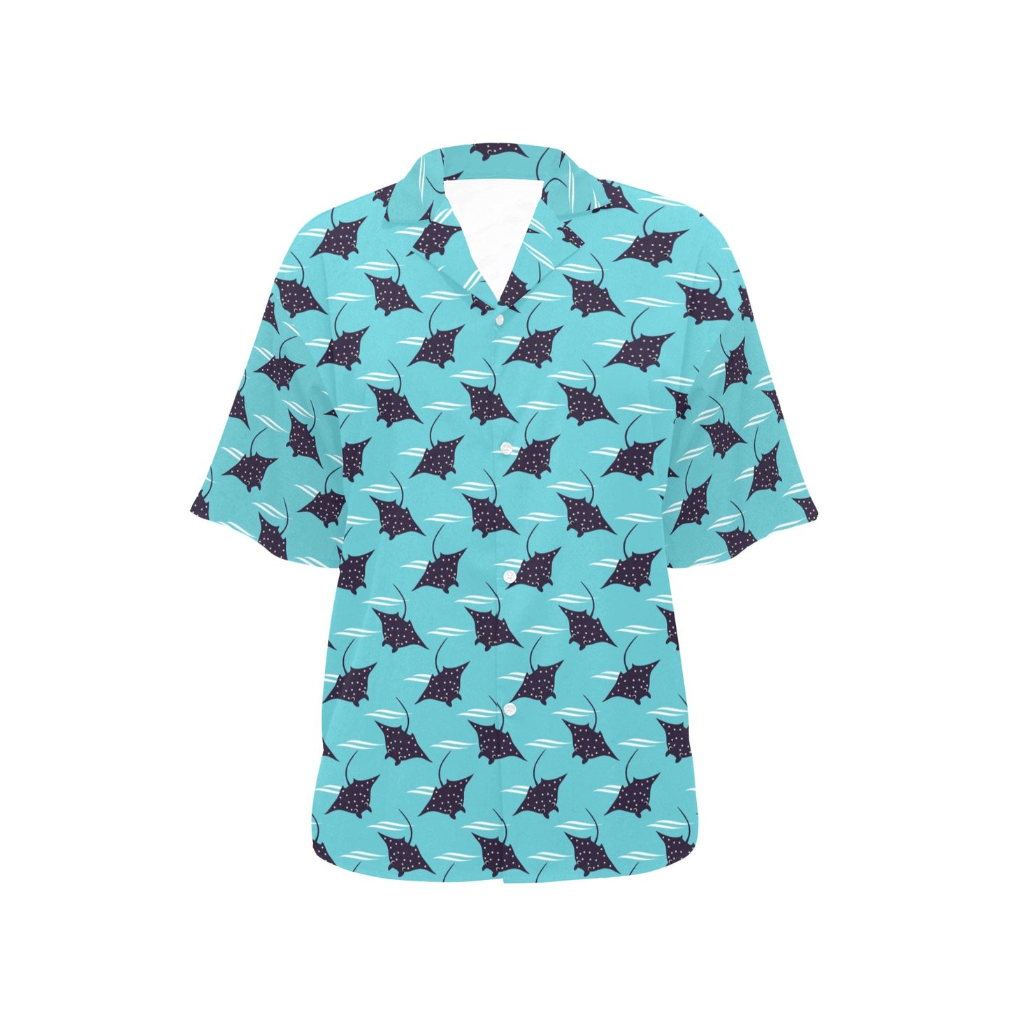 Manta Ray Print Design LKS403 Women's Hawaiian Shirt