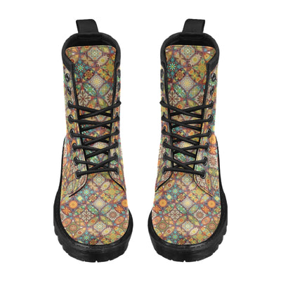 Mandala Flower Themed Design Print Women's Boots