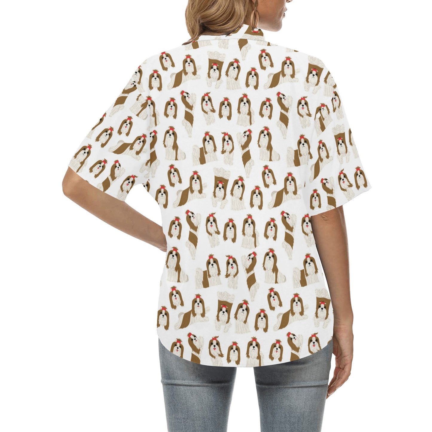 Shih Tzu Print Design LKS302 Women's Hawaiian Shirt