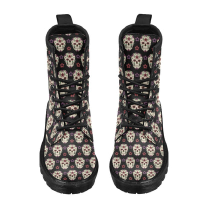 Sugar Skull Print Design LKS304 Women's Boots