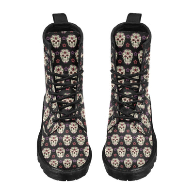 Sugar Skull Print Design LKS304 Women's Boots