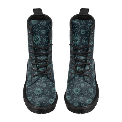 Sun Moon Magic Design Themed Print Women's Boots