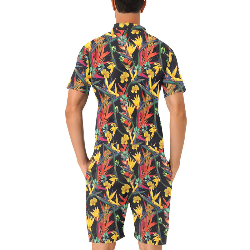 Bird Of Paradise Pattern Print Design BOP016 Men's Romper