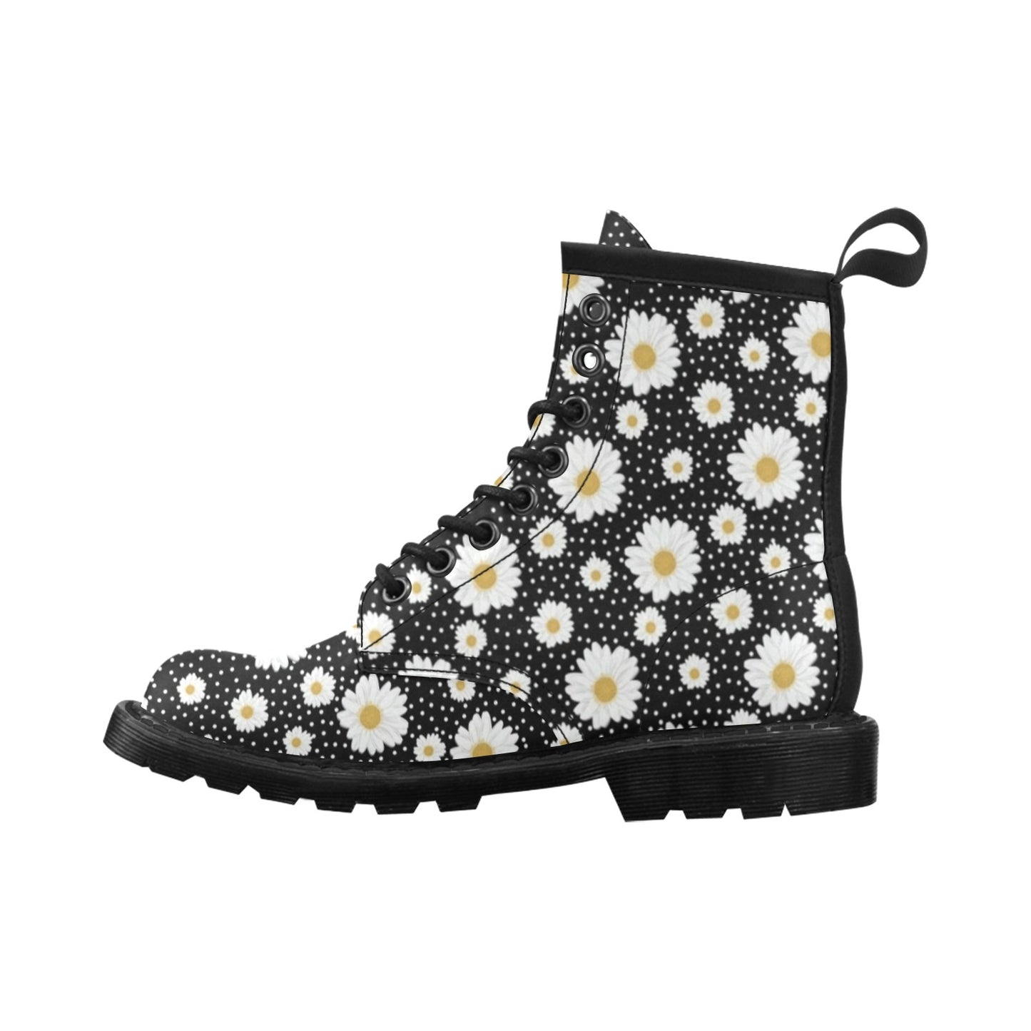 Daisy Pattern Print Design DS02 Women's Boots