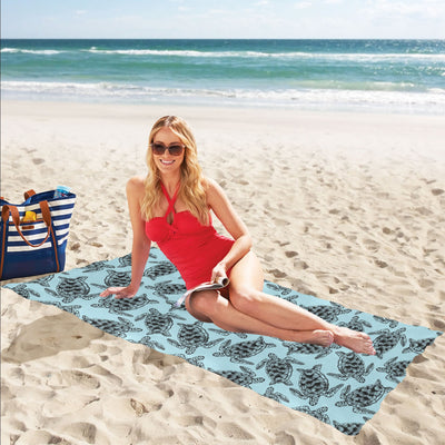 Sea Turtle Print Design LKS3010 Beach Towel 32" x 71"