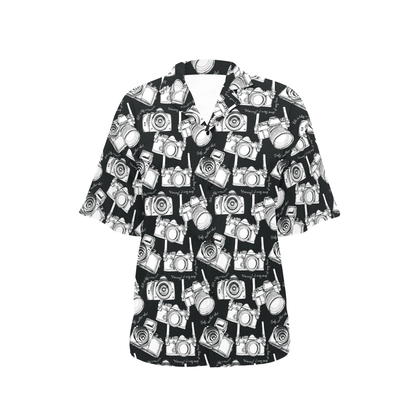 Camera Pattern Print Design 01 Women's Hawaiian Shirt