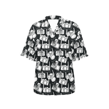 Camera Pattern Print Design 01 Women's Hawaiian Shirt