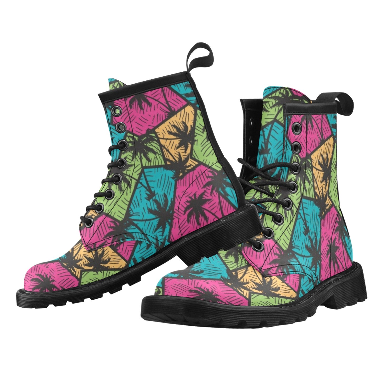 Palm Tree Pattern Print Design PT09 Women's Boots