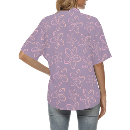 Plumeria Pattern Print Design A01 Women's Hawaiian Shirt