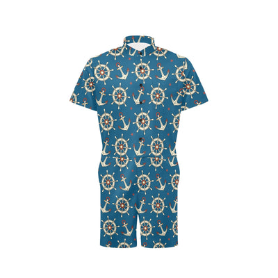 Anchor Pattern Print Design 02 Men's Romper