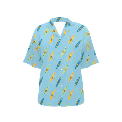 Kayak Pattern Print Design 04 Women's Hawaiian Shirt