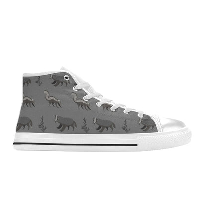 Skunk Print Design LKS301 High Top Women's White Shoes