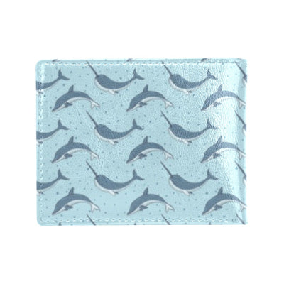 Narwhal Dolphin Print Men's ID Card Wallet