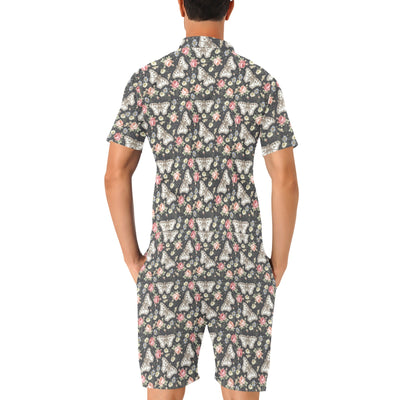 Butterfly Flower Pattern Print Design 07 Men's Romper