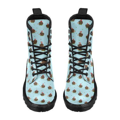Hedgehog Print Design LKS402 Women's Boots