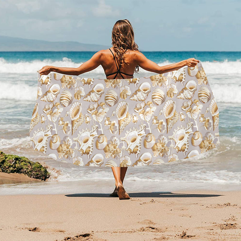 Seashell Print Design LKS309 Beach Towel 32" x 71"