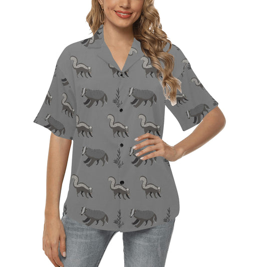 Skunk Print Design LKS301 Women's Hawaiian Shirt