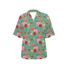 Hummingbird with Rose Themed Print Women's Hawaiian Shirt