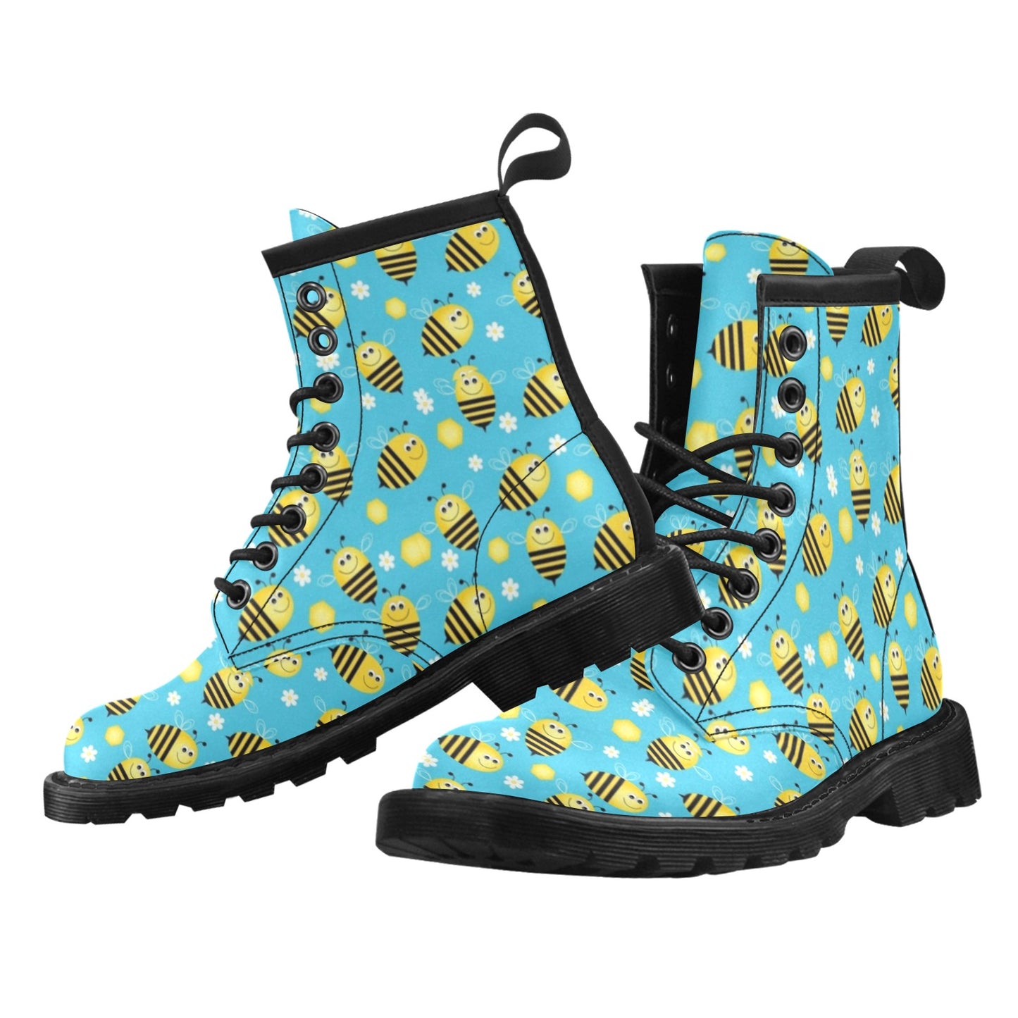Bee Pattern Print Design BEE06 Women's Boots