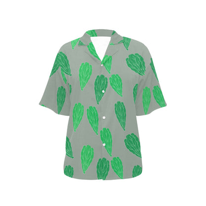 Lettuce Pattern Print Design 02 Women's Hawaiian Shirt