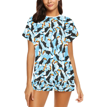 Toucan Print Design LKS303 Women's Short Pajama Set