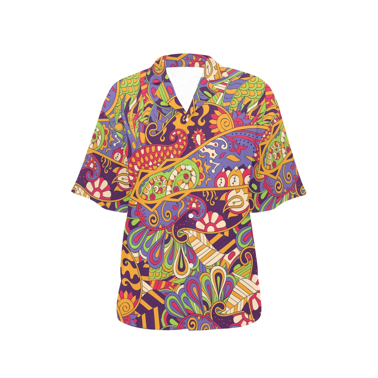 Funky Retro Pattern Print Design A04 Women's Hawaiian Shirt