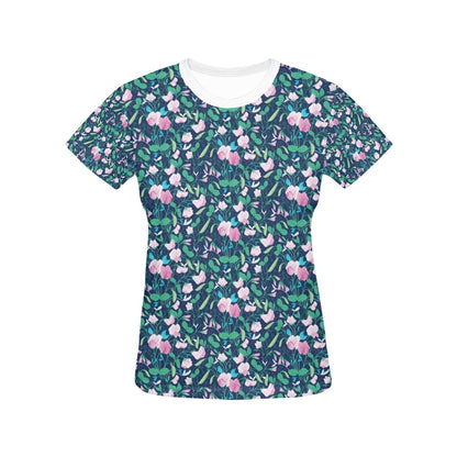 Sweet Pea Print Design LKS303 Women's  T-shirt