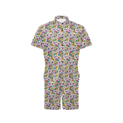 Sugar Skull Print Design LKS307 Men's Romper