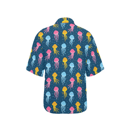 Jellyfish Pattern Print Design 04 Women's Hawaiian Shirt
