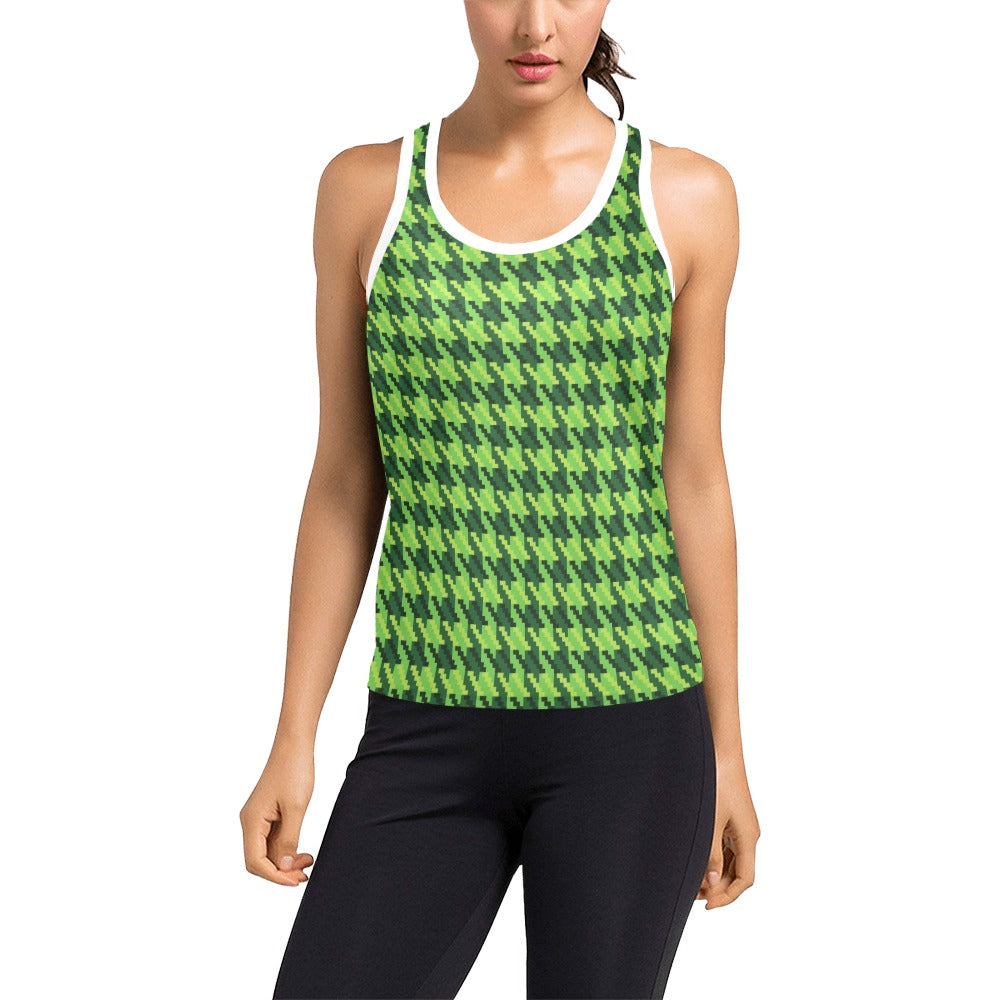 St Patricks Day Houndstooth Pattern Print LKS301 Women's Racerback Tank Top