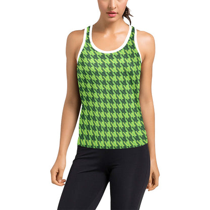 St Patricks Day Houndstooth Pattern Print LKS301 Women's Racerback Tank Top
