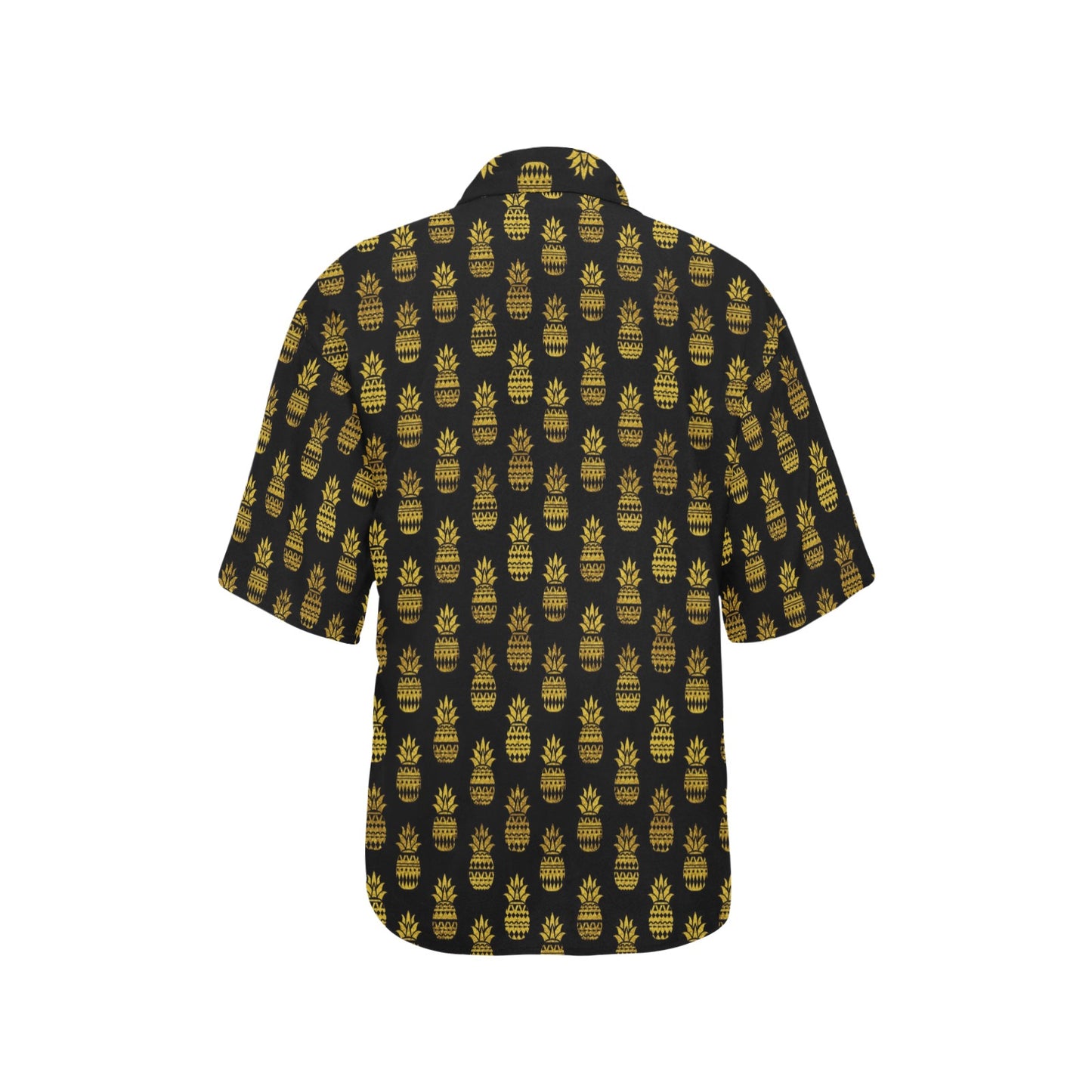 Pineapple Gold Tribal Style Print Women's Hawaiian Shirt