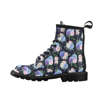 Hydrangea Pattern Print Design HD01 Women's Boots