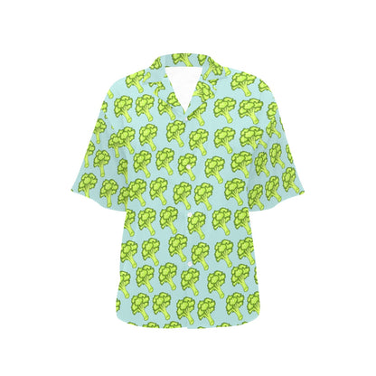 Broccoli Pattern Print Design 02 Women's Hawaiian Shirt