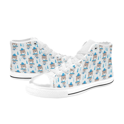 Ski Print Design LKS306 High Top Women's White Shoes