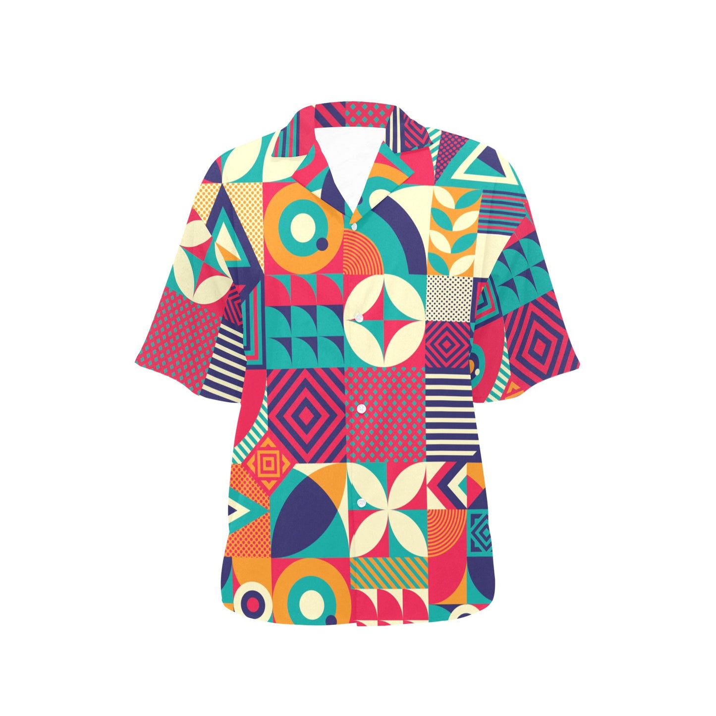 Mosaic Pattern Print Design 03 Women's Hawaiian Shirt