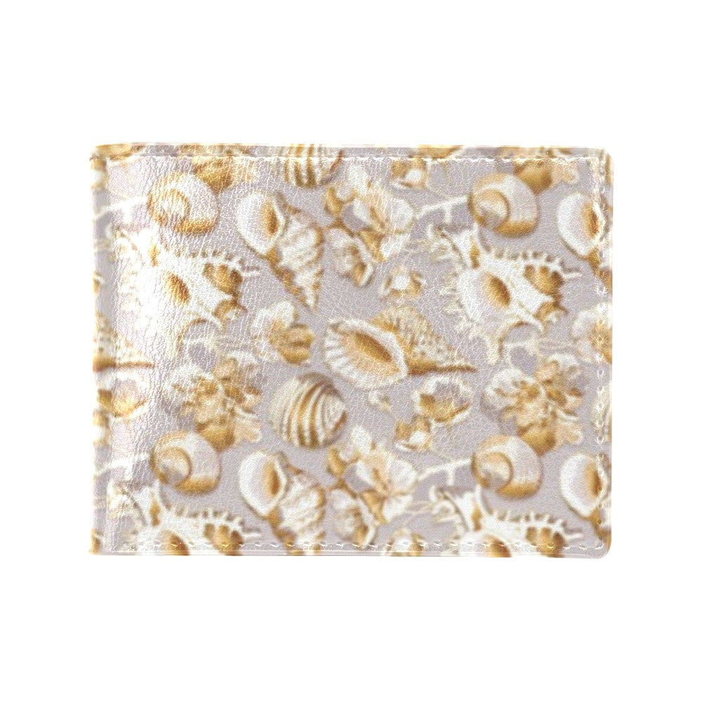 Seashell Print Design LKS309 Men's ID Card Wallet