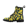 Yellow Hibiscus Pattern Print Design HB08 Women's Boots