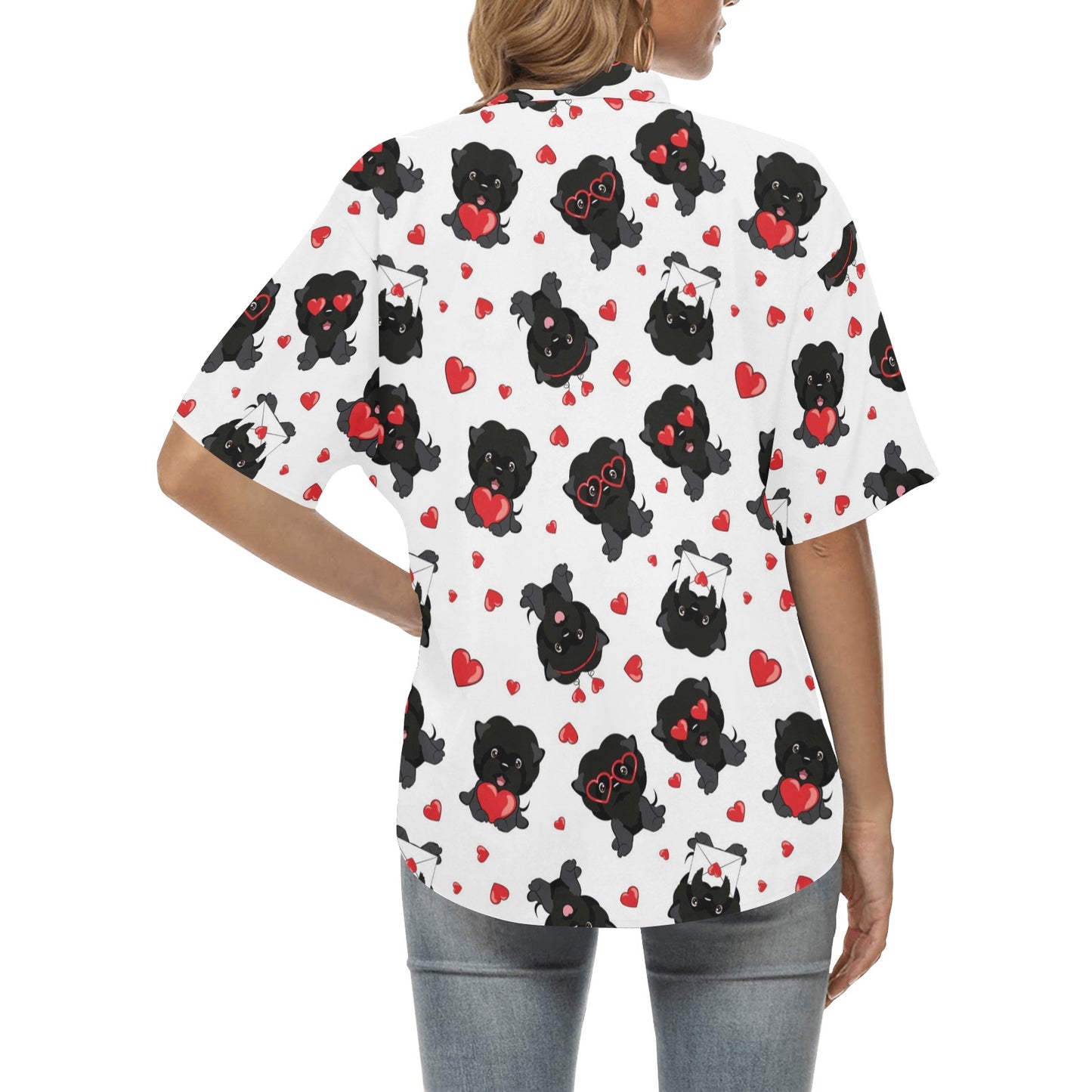 Affenpinscher Pattern Print Design 01 Women's Hawaiian Shirt
