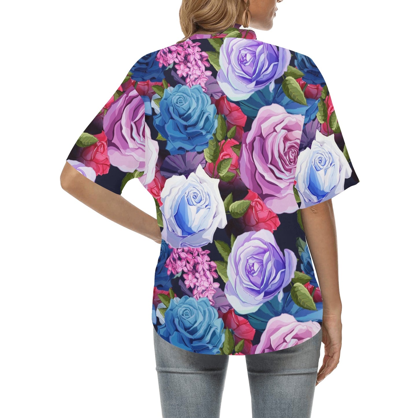 Rose Pattern Print Design RO09 Women's Hawaiian Shirt