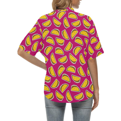 Taco Pattern Print Design TC01 Women's Hawaiian Shirt