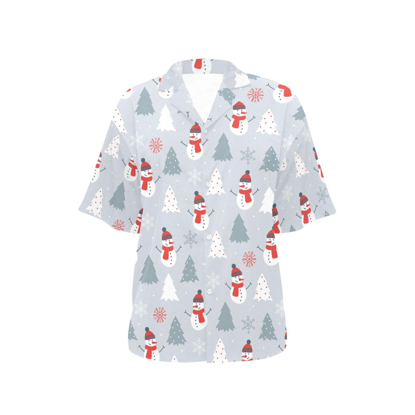 Snowman Print Design LKS302 Women's Hawaiian Shirt